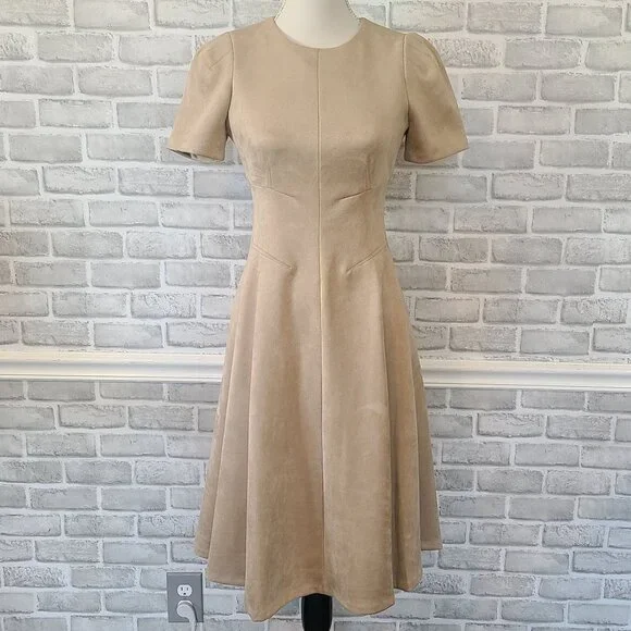 Calvin Klein | Dresses | Calvin Klein Faux Suede A Line Dress Flare 2  Office Career Closet Staple